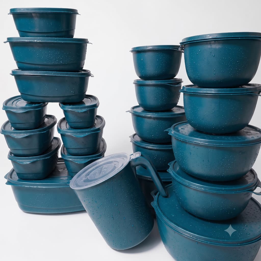 Kit 21 Potes Plásticos Multiuso para Alimentos e Mantimentos