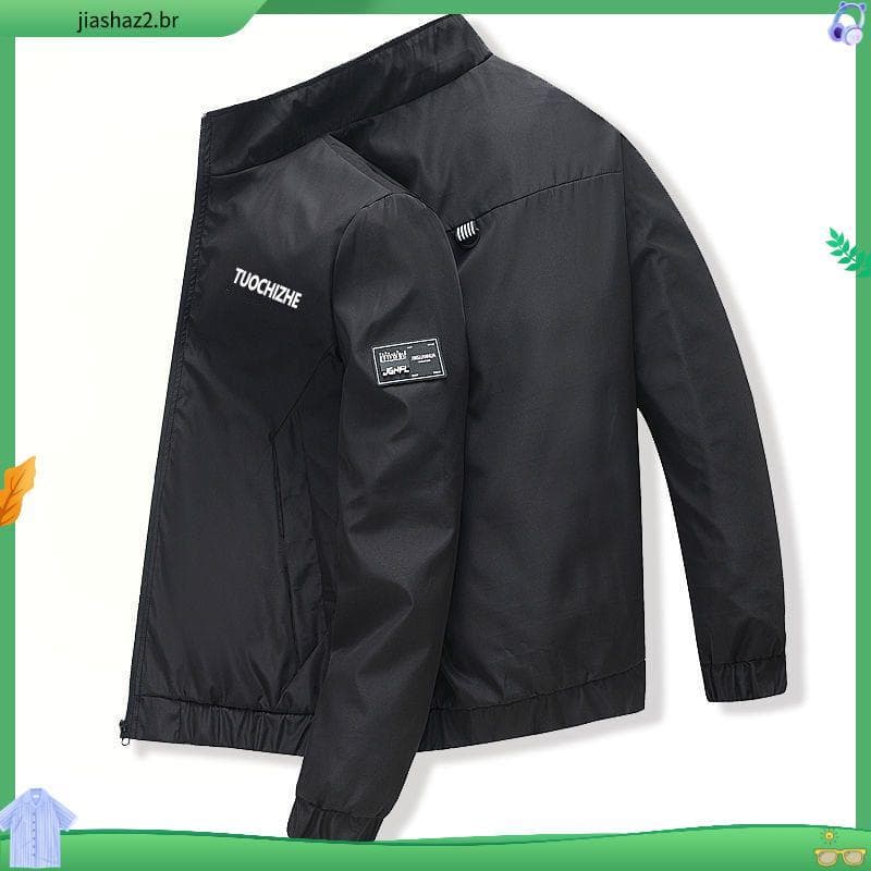 Primavera outono jaqueta masculina fino-ajuste jaqueta nova Casual topo versão coreana na moda masculina gola jaqueta ro