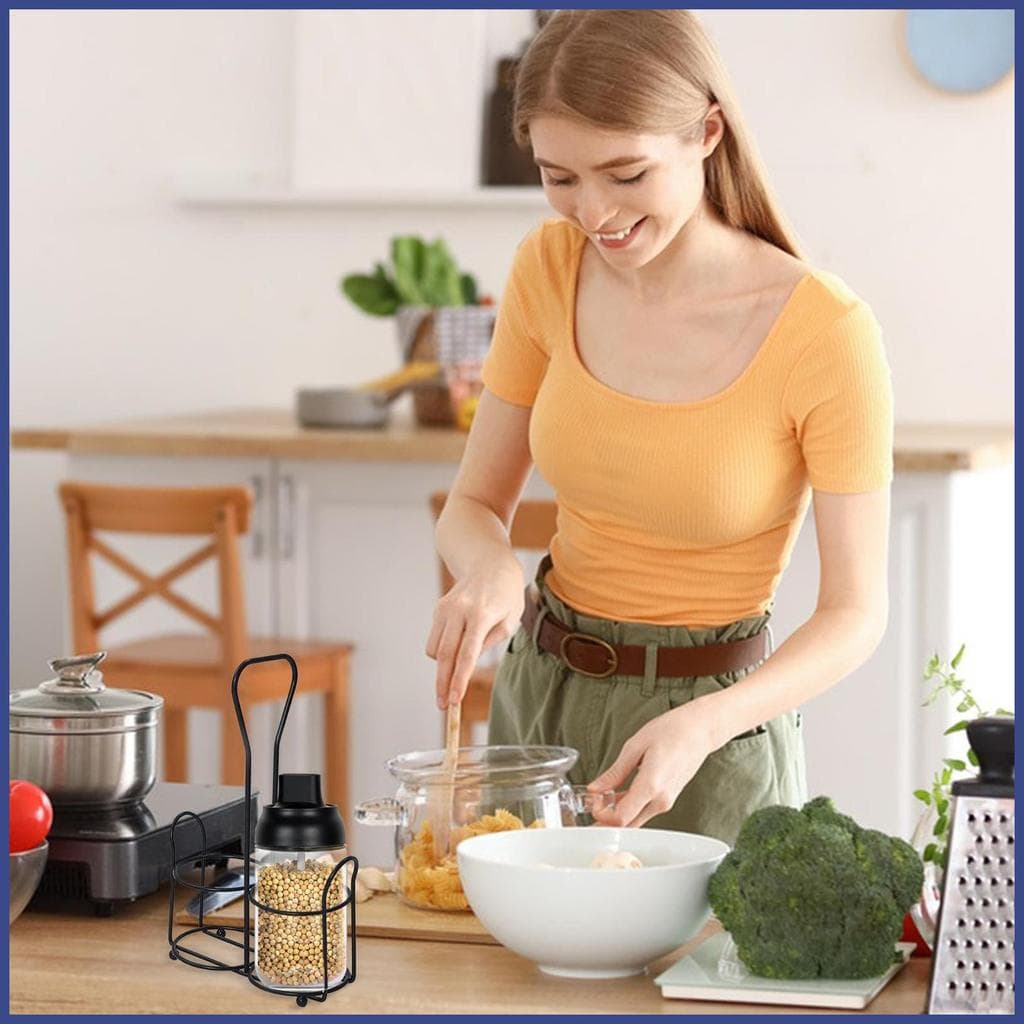 Suporte Para Moedor De Sal E Pimenta , Base Moinho Com Alça , De Armazenamento De Aço Estável , Mesa De Jantar puiadmbr