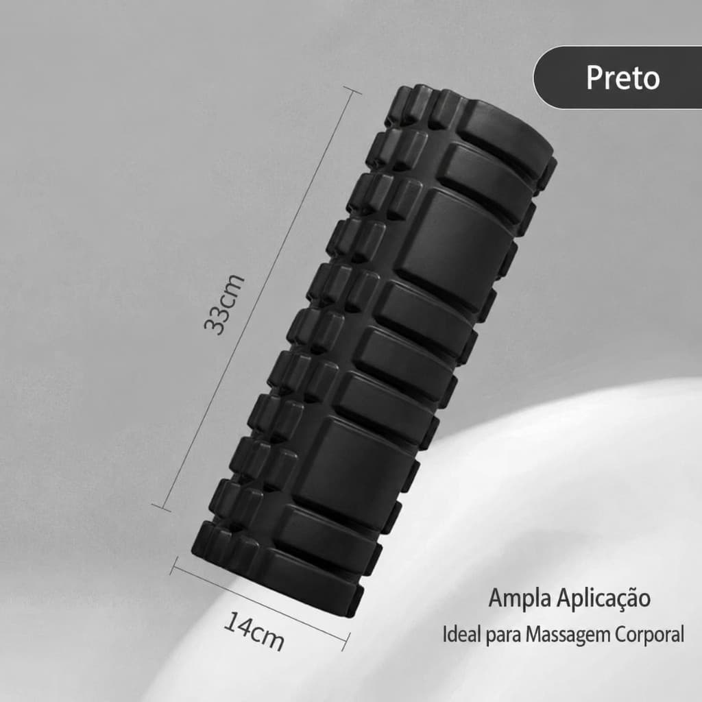 ROLO PARA ESPUMA LIBERAÇÃO MIOFASCIAL YOGA PILATES FUNCIONAL PRETO