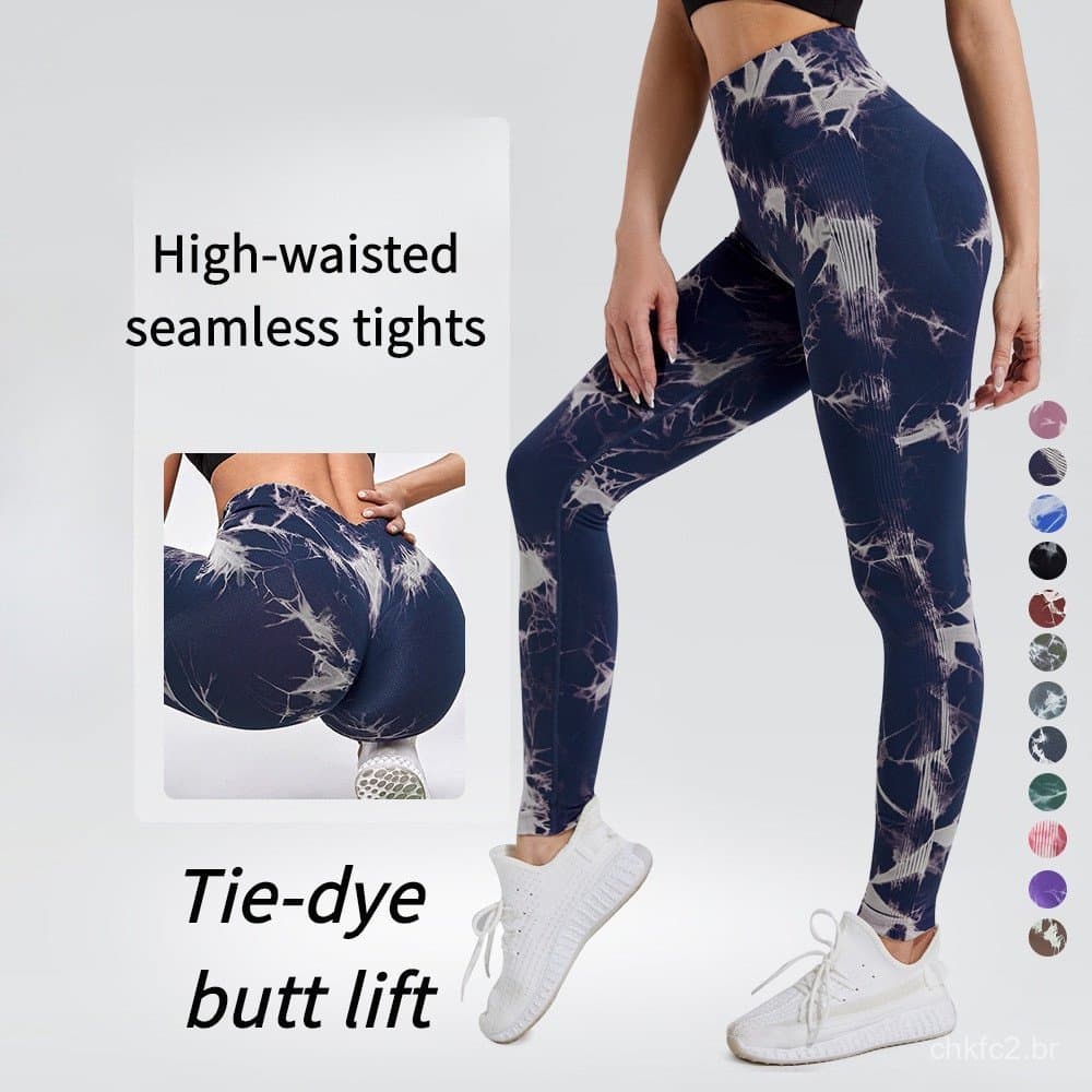 Ready Stock Tie-Dye Stock Tie-Dye calça de ioga calça de ioga calça de ioga calça de ioga calça de ioga calça de cintura