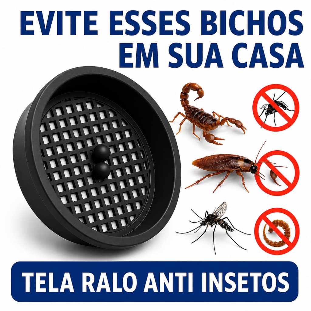 Tela Protetora Anti Insetos Contra Escorpião Dengue Baratas Para Ralos 10cm