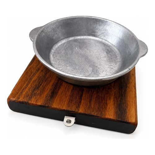Chapinha Base De Madeira Teppan Shimeji Camarão Sushi Carne Madeira