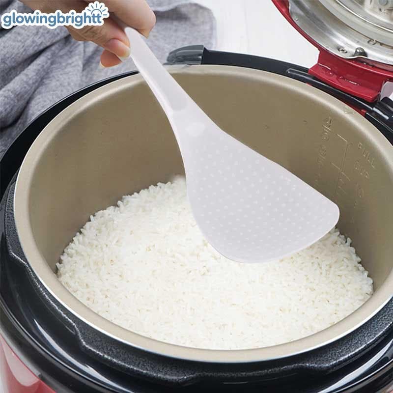 GLOWI 2 Unidades De Cozinha Antiaderente Pá De Arroz Colheres De Rolo Manual Refeição De Plástico Transparente