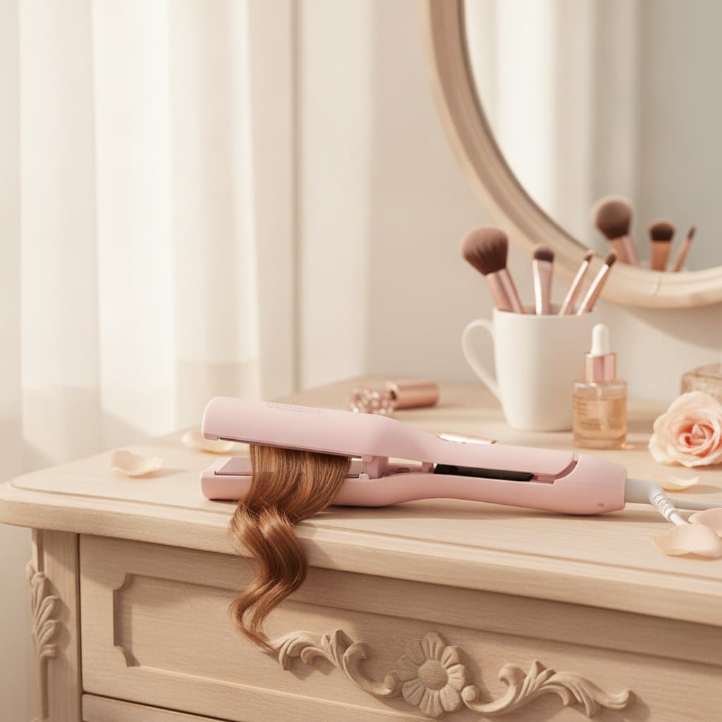 Criador de Ondas Sereia Wavy Bivolt Rosa Premium para Cabelos com Volume e Estilo Duradouro