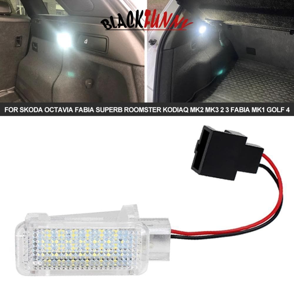 BLACKFUNNY Lâmpadas LED Para Porta-Malas De Carro , Luz Skoda Octavia Fabia Superb Roomster Kodiaq MK2 MK3 2 3 MK1 GOLF