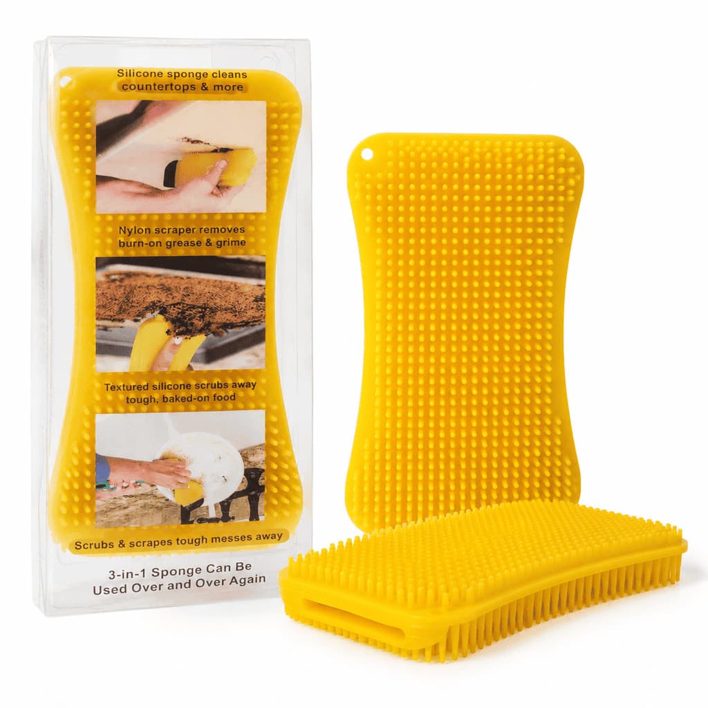 Esponja Silicone Reutilizavel Premium 3 em 1 Multiuso louças