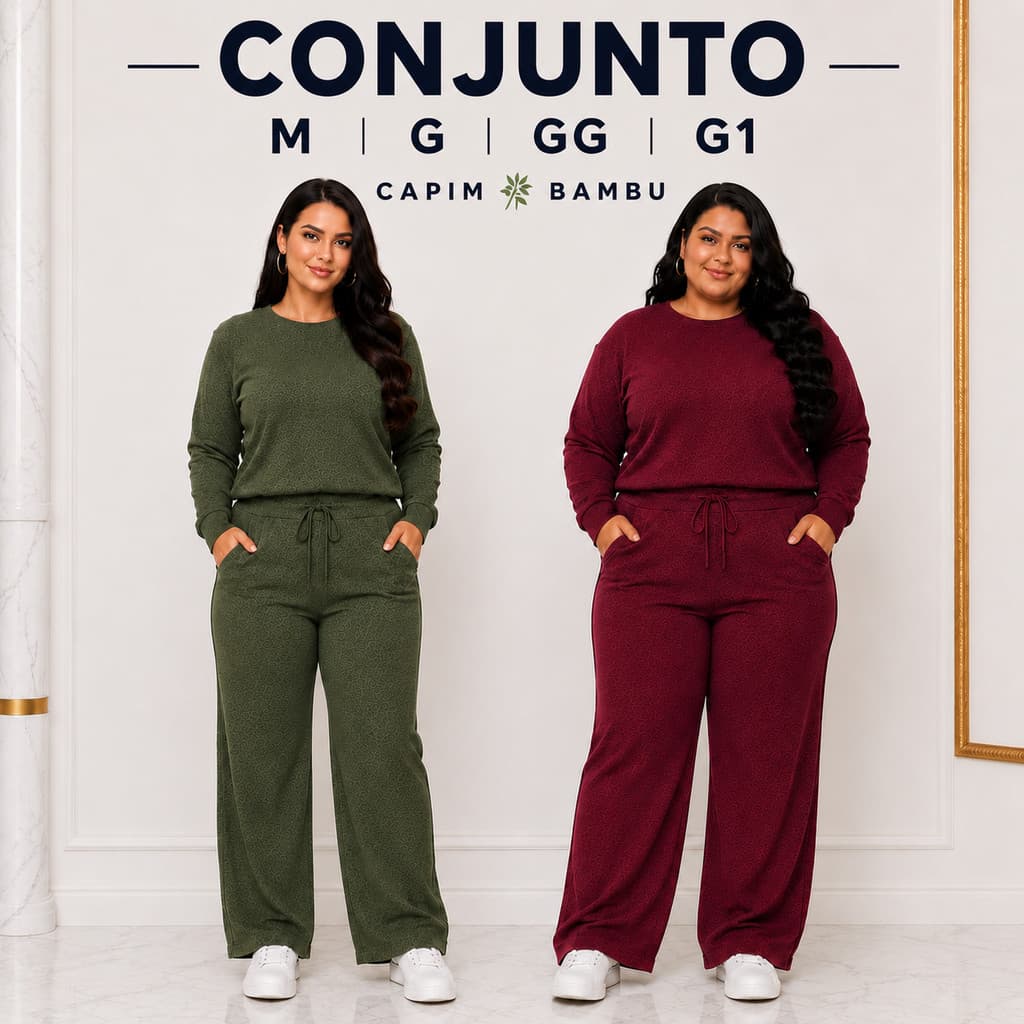 Coleção Inverno Completa Conjunto Lanzinha Feminino Ajuste Perfeito Elegante Versátil Tamanho M G GG G1