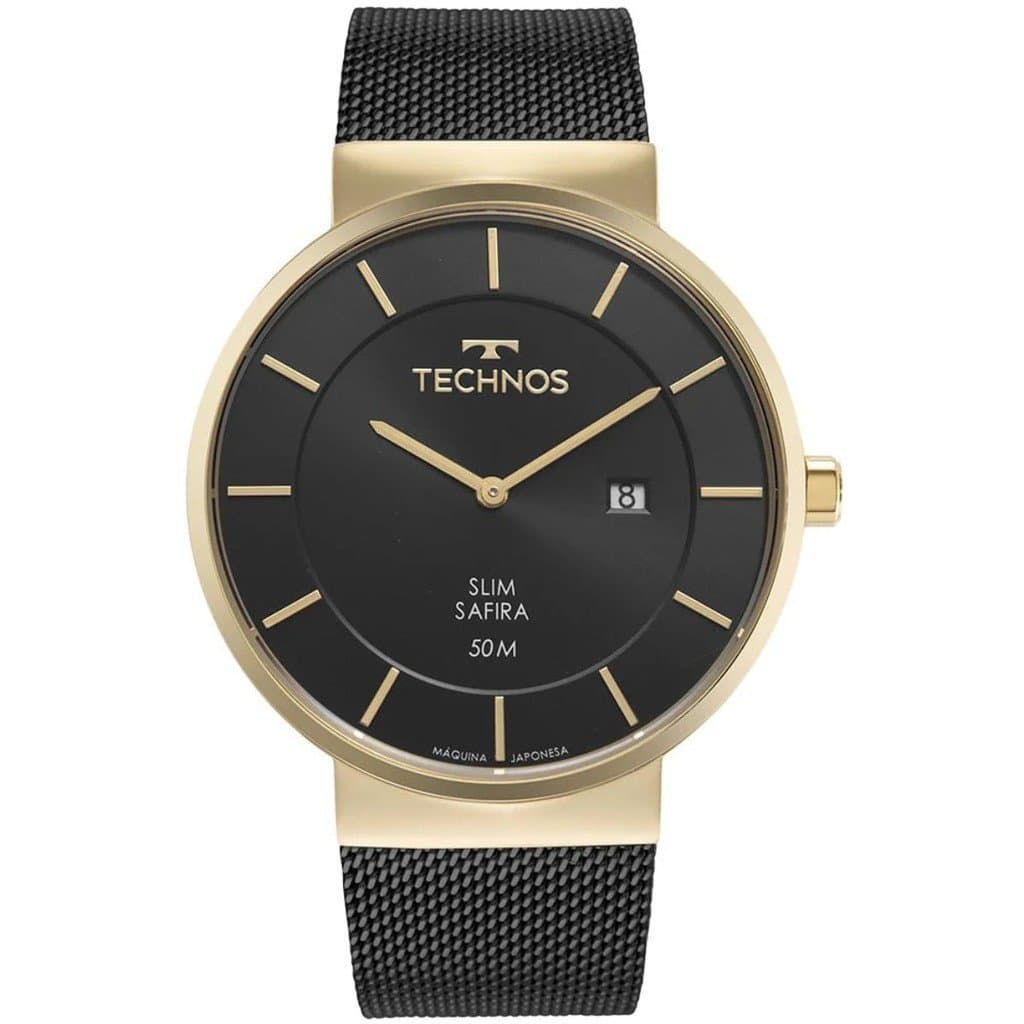 Relógio Masculino Slim Preto e Dourado TECHNOS GM17AB/1P BOKD
