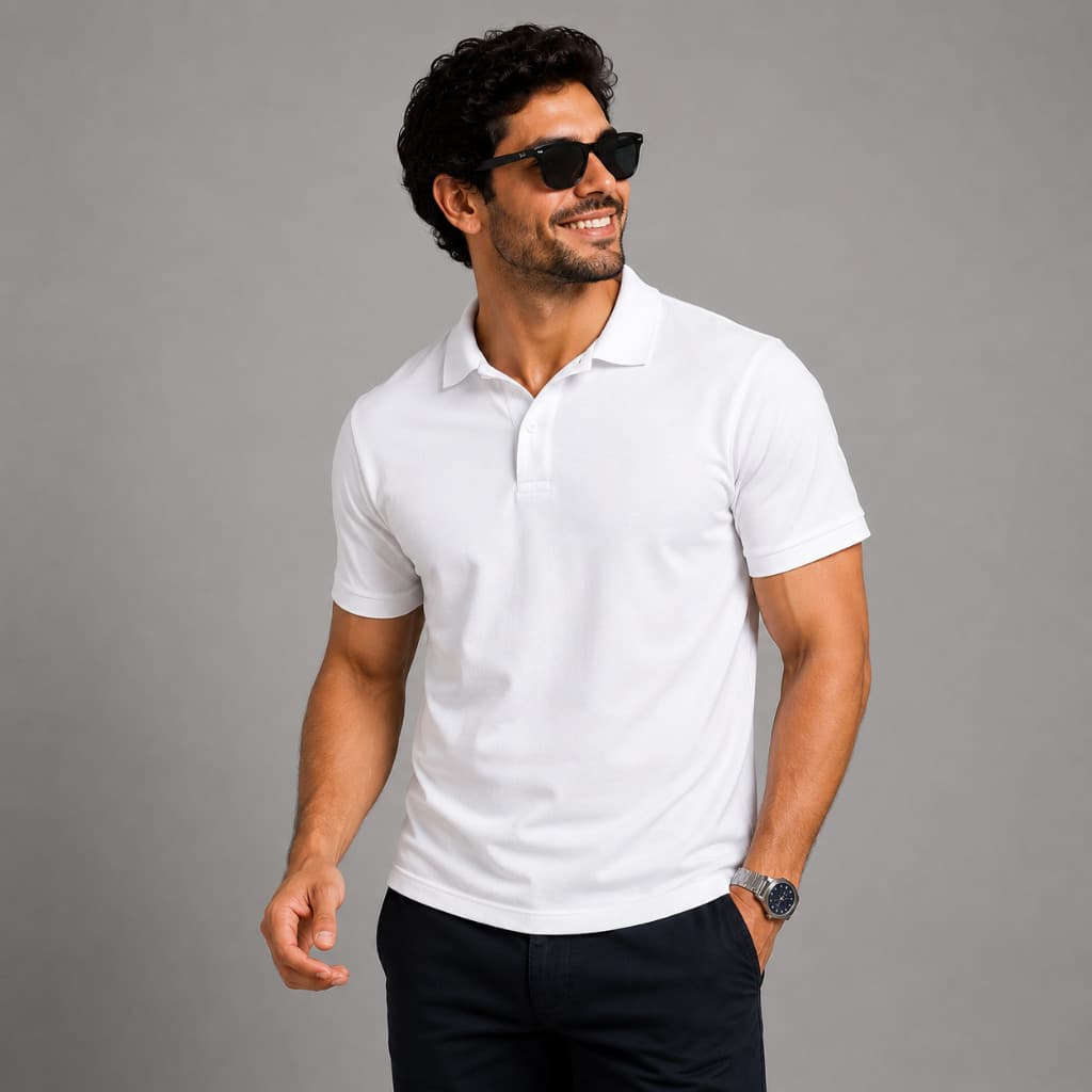 Camisa Gola Polo Piquet Masculina Algodão Premium Sem Estampa