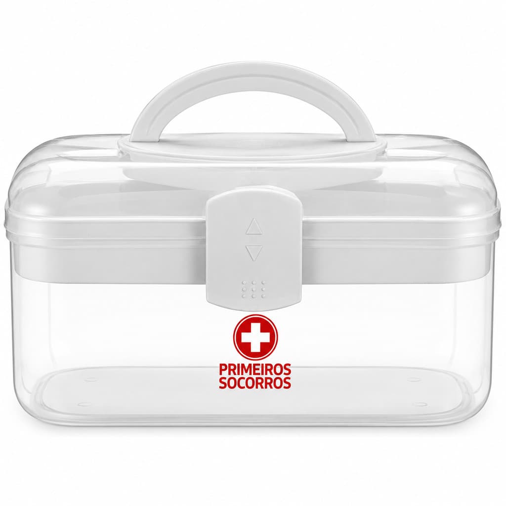 Caixa de Remédios com Bandeja Maleta Organizadora para Medicamentos e Curativos