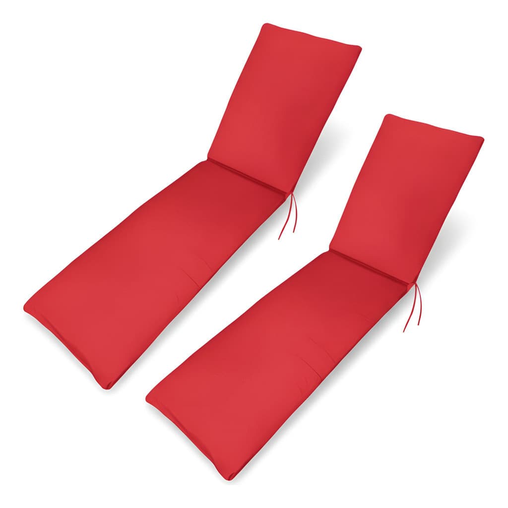 Kit 2 Almofadas P/ Espreguiçadeira Piscinas Azul Marinho Cor Vermelho Lisa