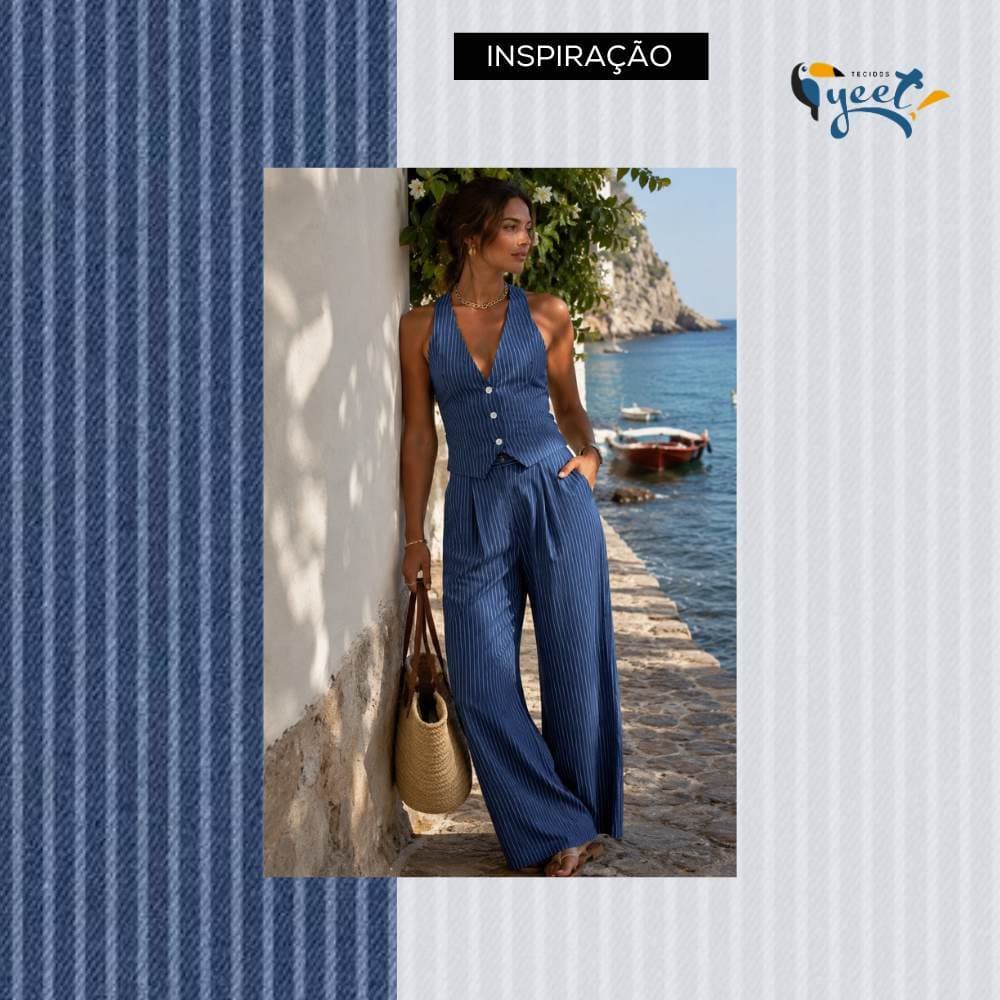 Jeans Listras -   Largura 1,75 m -  100% Algodão