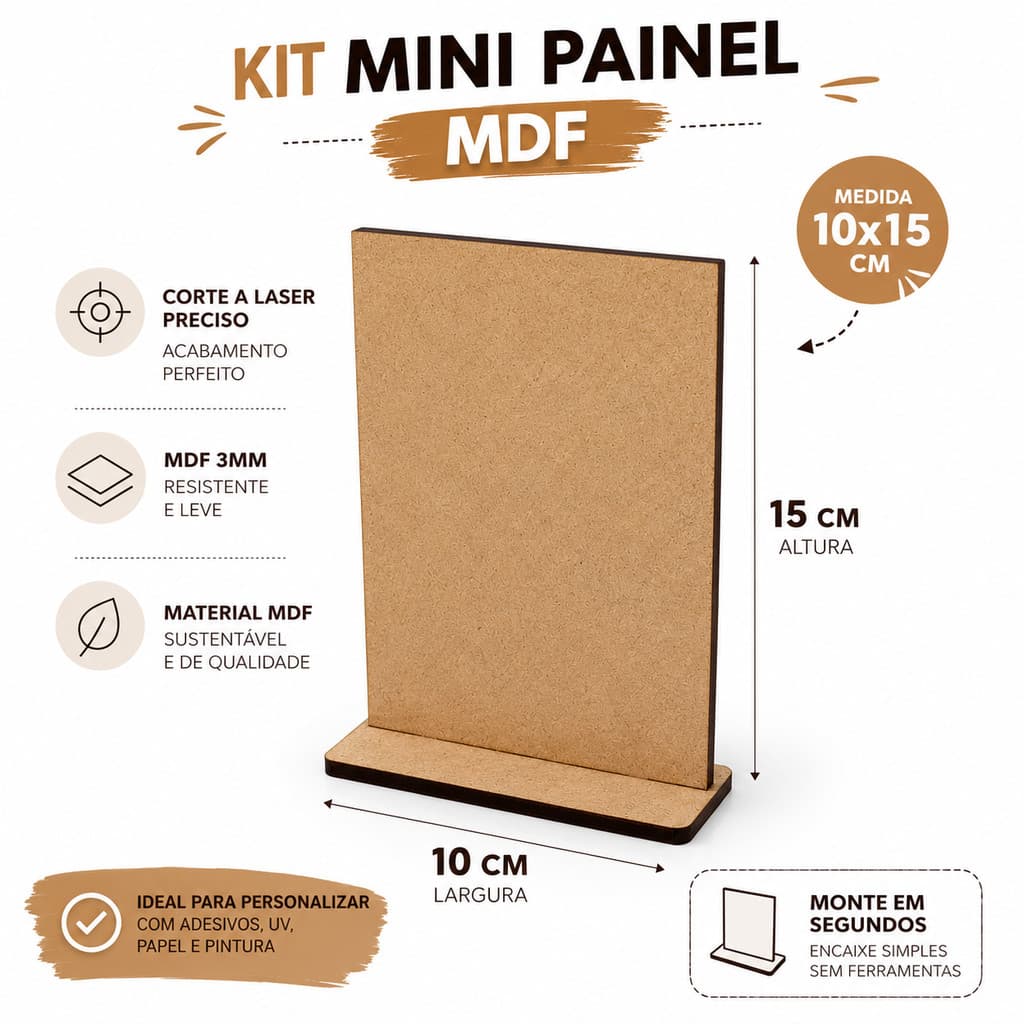 Kit 20 Mini Painel MDF Porta Foto Lembrancinha Festa Totem