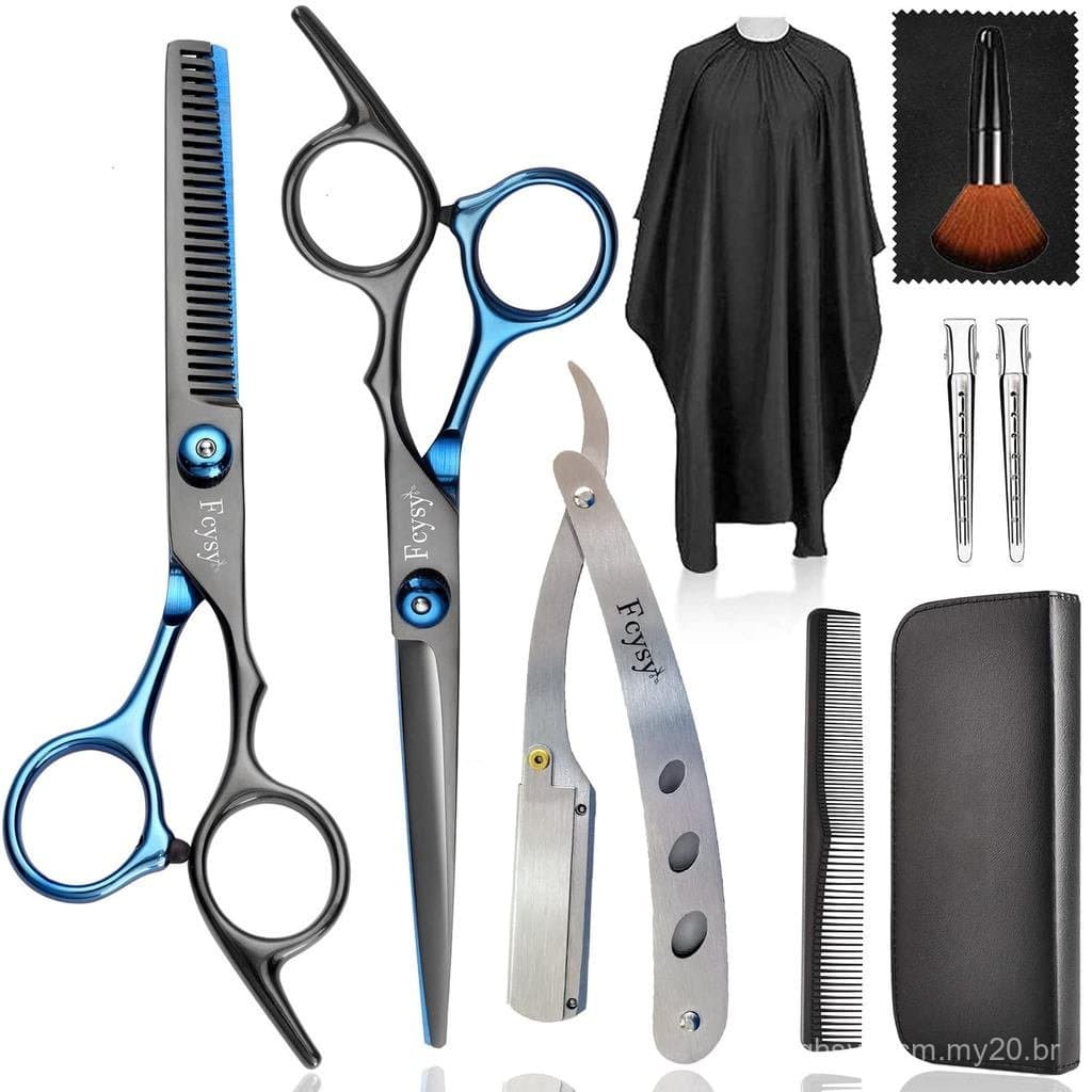 Kit de Tesouras para Corte de Cabelo, Conjunto de Tesouras Profissionais para Barbeiro Fcysy com Tesoura de Cabelo e Tes