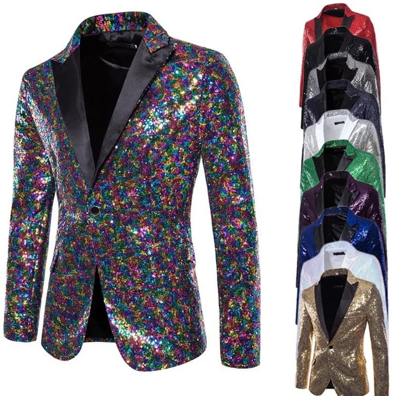 Terno Masculino Desempenho Vestido Lantejoulas Boate Roupas Masculinas Anfitrião Master Studio Jaqueta Masculina