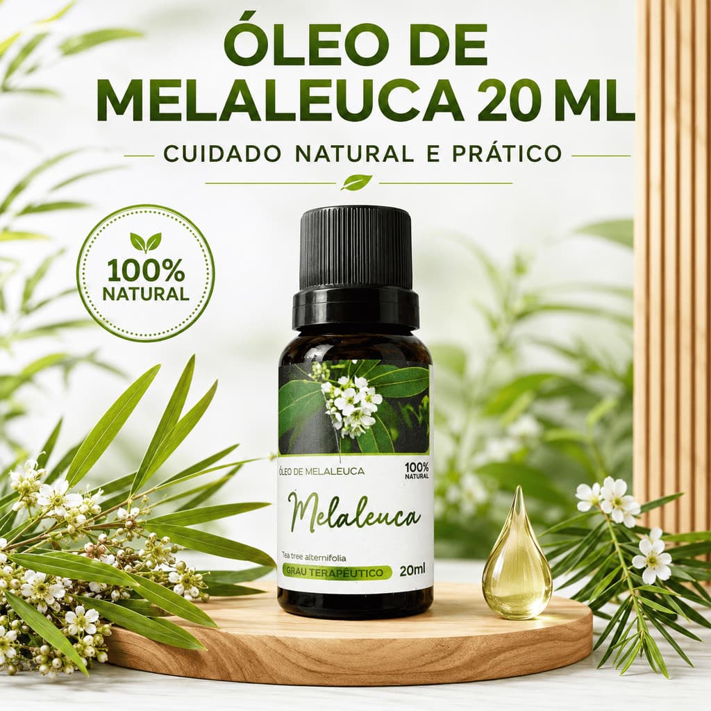 Oleo Essencial de Melaleuca Terapeutico 100% Puro 20 ml Frieiras Fungos Micoses acne Oleosidade