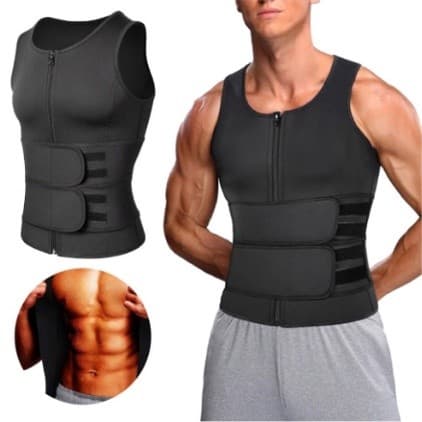 Cinta Modeladora Abdominal Masculina Corporal Power Colete Ajustável Redutor De Cintura Sauna Queima Gordura
