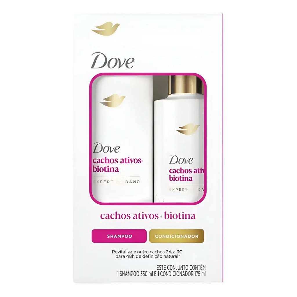Kit Dove Cachos Ativos+biotina Expert Shampoo+condicionador