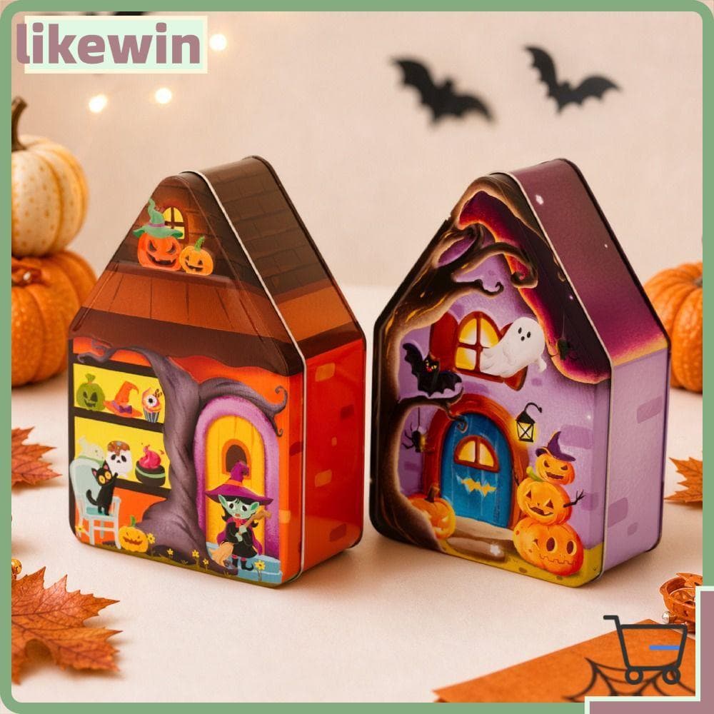 Recipiente De Doces De Lata Tipo Halloween , De Armazenamento Qualidade Alimentar Com Design De Tampa , Caixa Metal Reut