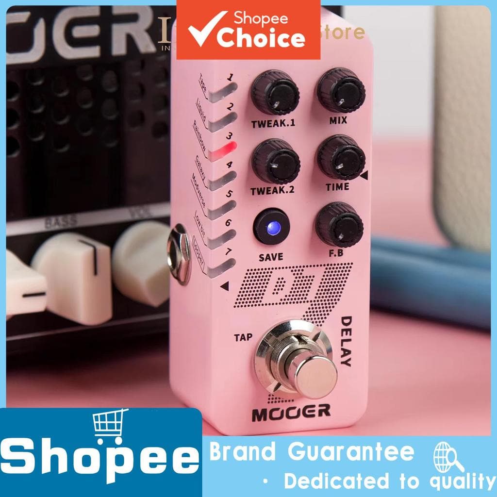 MOOER D7 Efeito De Pedal De Atraso Digital Embutido 6 Efeitos Função De Ritmo Looper Gravação De Loop 150S Acessório De
