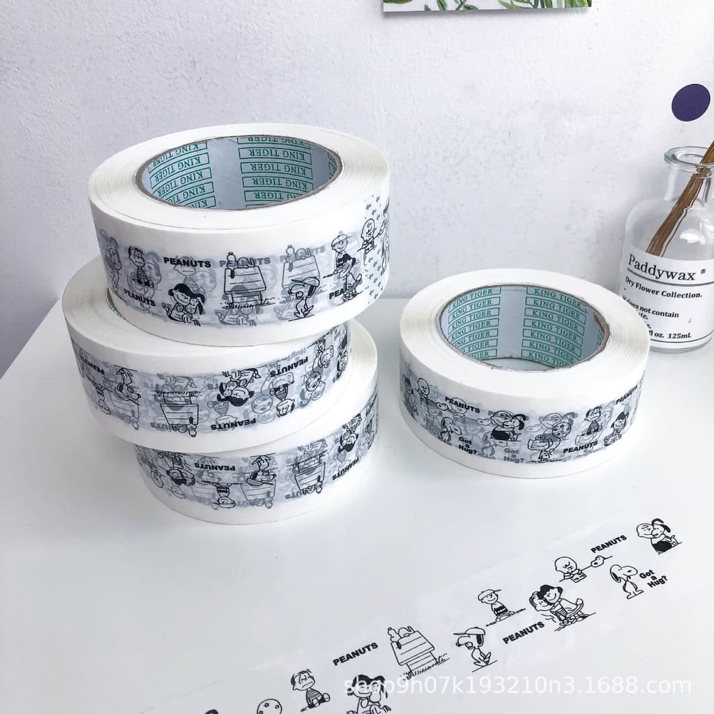 ((Fita de palha) 100m Fita Snoopy Bonito Dos Desenhos Animados Embalagem Vedação Fita Grande Manual Material Decora