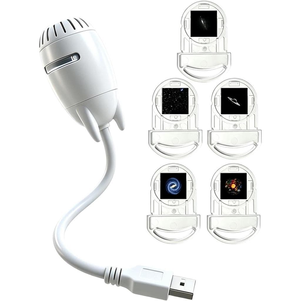 Projetor de Galáxia 2 em 1 com Luz Noturna, Projetor de Estrelas USB com Brilho Ajustável, Mini Projetor de Luz de Galáx