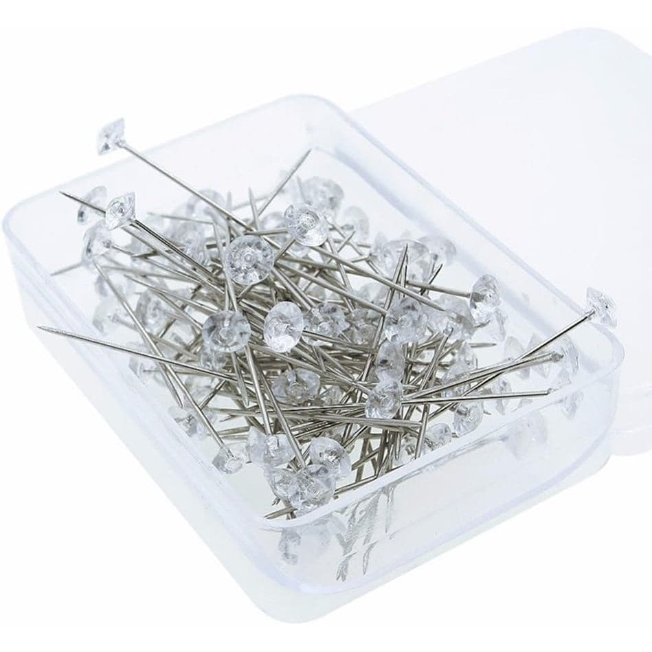 RuiLing 1 Caixa (100 peças) de Alfinetes Retos de Acrílico Transparente, Alfinetes Transparentes para Corsages, Alfinete