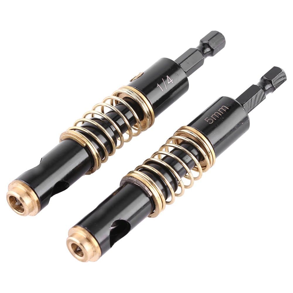 Broca de 5mm 1/4" para dobradiças pretas, gabarito para pinos de prateleira, brocas com haste hexagonal de 1/4 de polega