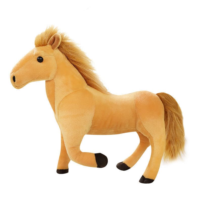 Bonito simulação pônei boneca brinquedo de pelúcia dragão branco cavalo escuro boneca cavalo branco pano boneca simulaçã
