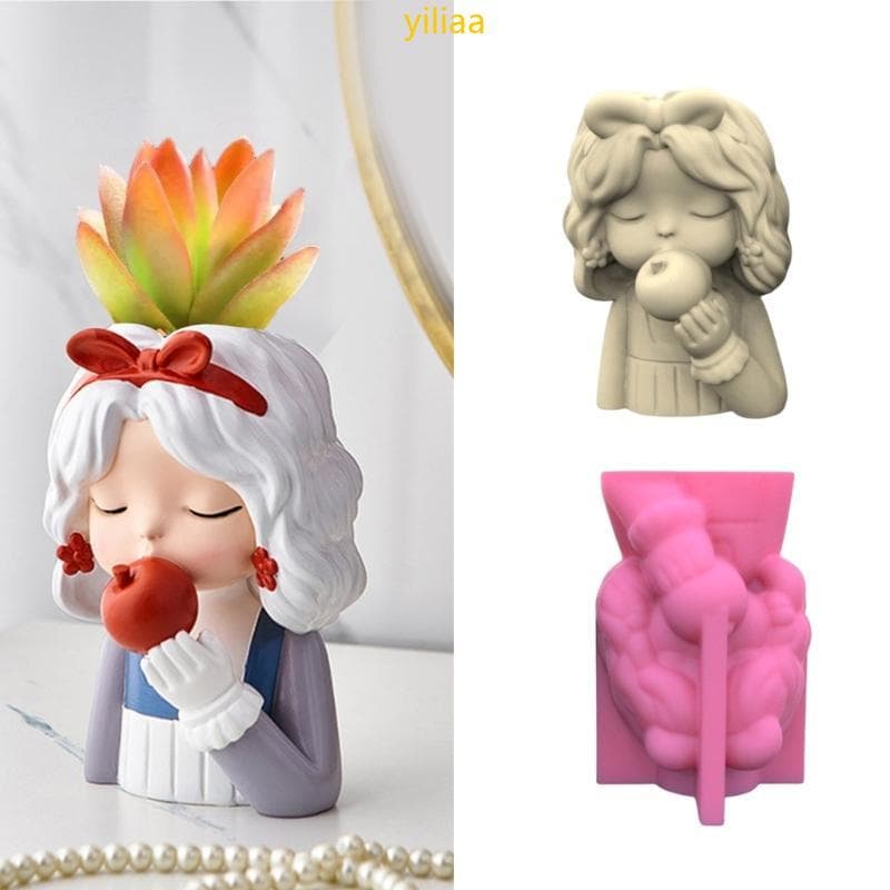 Molde Silicone Plantador Suculento Concreto Gilr Cimento Para Caneta Decorações Casa