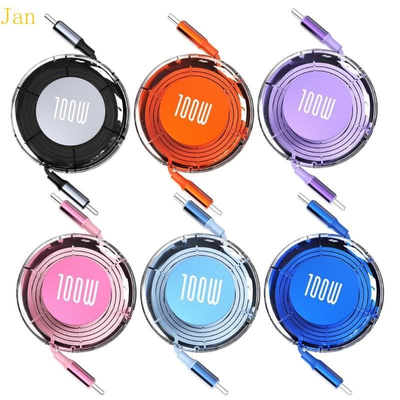 Jan TypeC 100W Power Carregamento Comprimento Retrátil