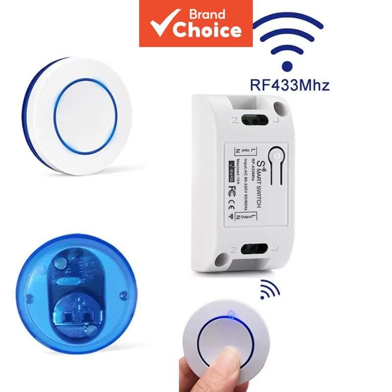 Interruptor Inteligente Axus 433MHz De Luz LED Botão AC 110V 220V 10A Relé Controle Sem Fio Lâmpada Universal