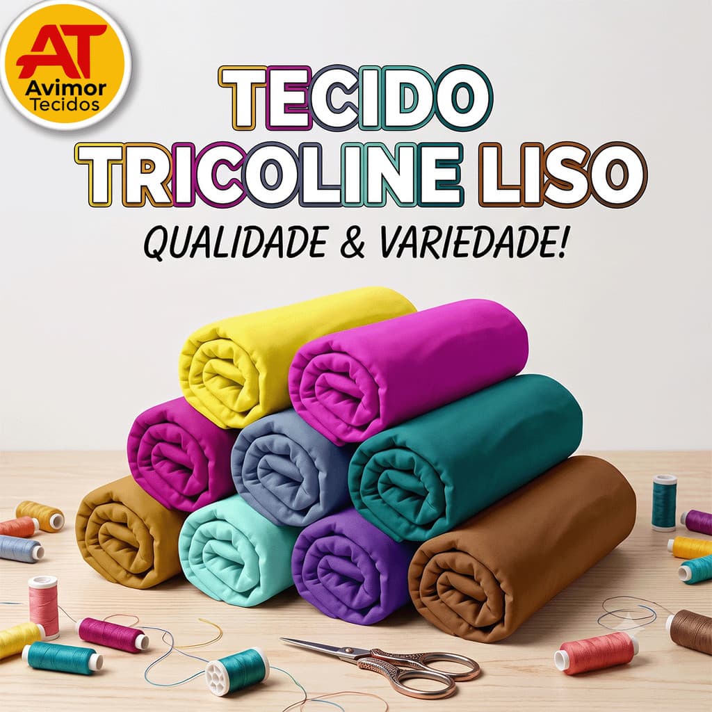 Tecido Tricoline Liso Várias Cores 0,50x1,50mt Bolsa Pano Algodão Costura Mochila Forro 100% Algodão