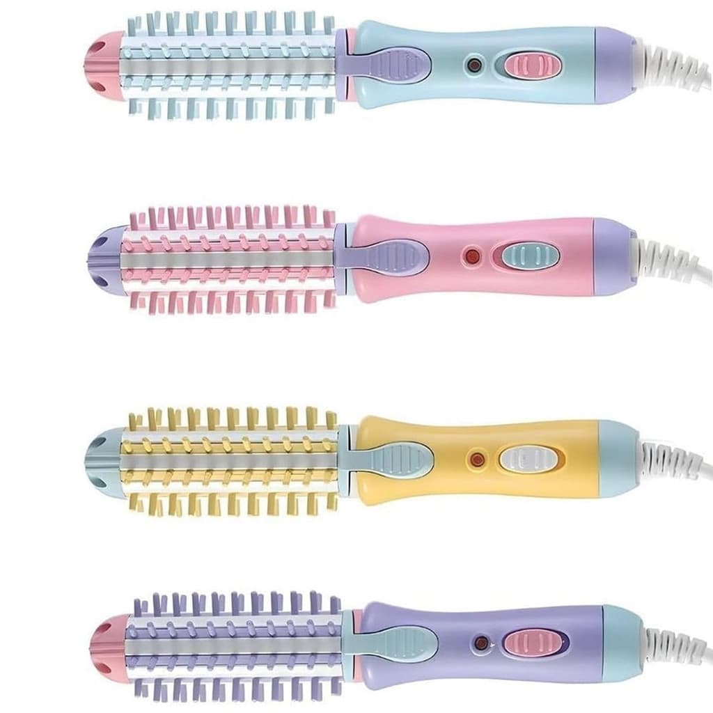 Mini Escova Cabelo 2 Em 1 Alisa Enrola Prancha Babyliss Cachos Liso Chapinha Portatil Compacta Viagem Bolsa
