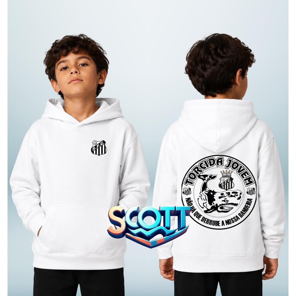 MOLETOM CANGURU INFANTIL TORCEDOR DO SANTOS UNISSEX