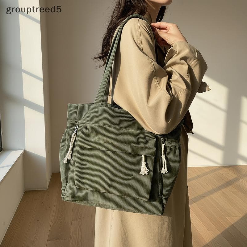 grouptreed5 Viagem Mestre Veludo Bolsa De Ombro Casual Cor Sólida Vários Poetas Alça Ajustável Para Piquenique Ao Ar Liv