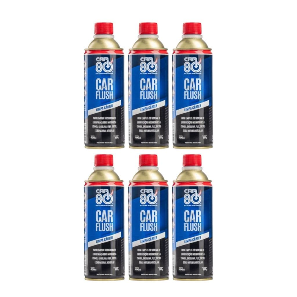 6 Car Flush Limpa Cárter Car 80 400ml Removedor De Resíduos Para Motor