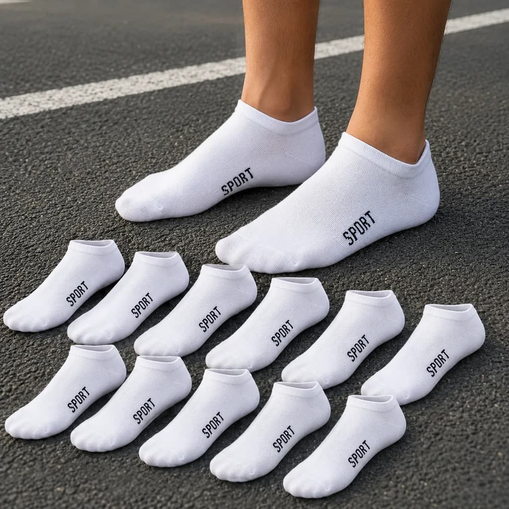 Kit 12 Pares Meias Soquete Branca Preta Cano Curto  Unissex