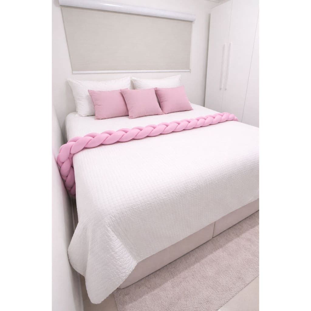 Cobre Leito Tipo Peseira Para Cama Trançada, sofisticado e aconchegante, ideal para o pé da cama estilo trança/trançado