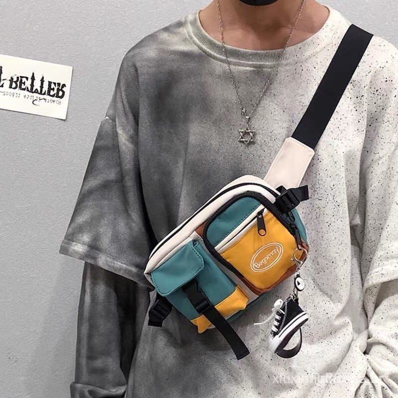 Bolsa de cintura pequena estilo japonês, moderna, hip-hop/bolsa de ombro 6CFN