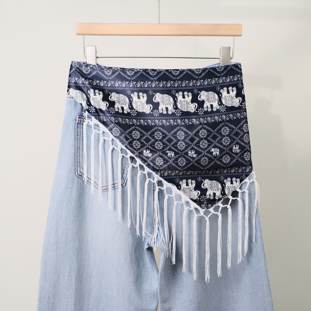 Novo estilo único borla rendas triângulo cachecol feminino estilo étnico caju flor em camadas peido cortina estilo fino