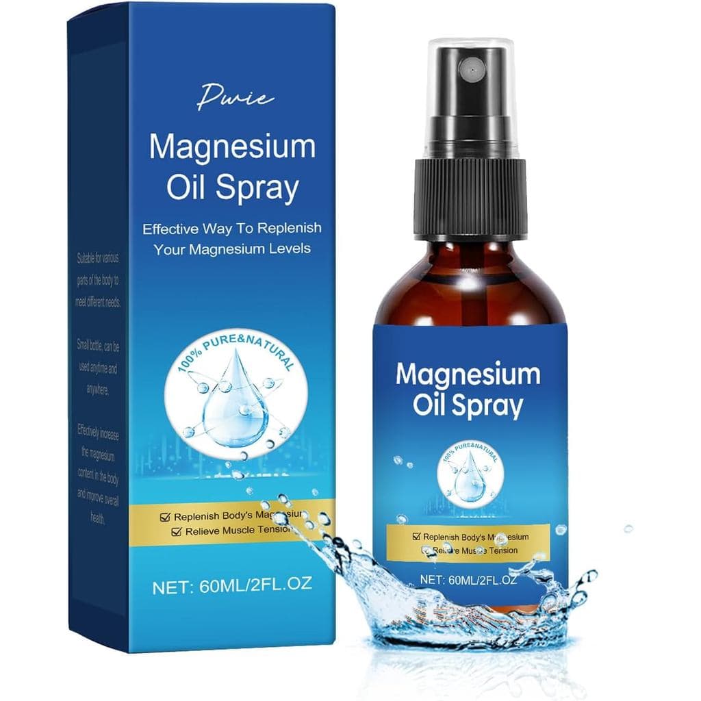 Spray de Óleo de Magnésio Puro, Spray de Magnésio para os Pés, Embalagem Portátil à Prova de Vazamentos de 60ml, Fórmula