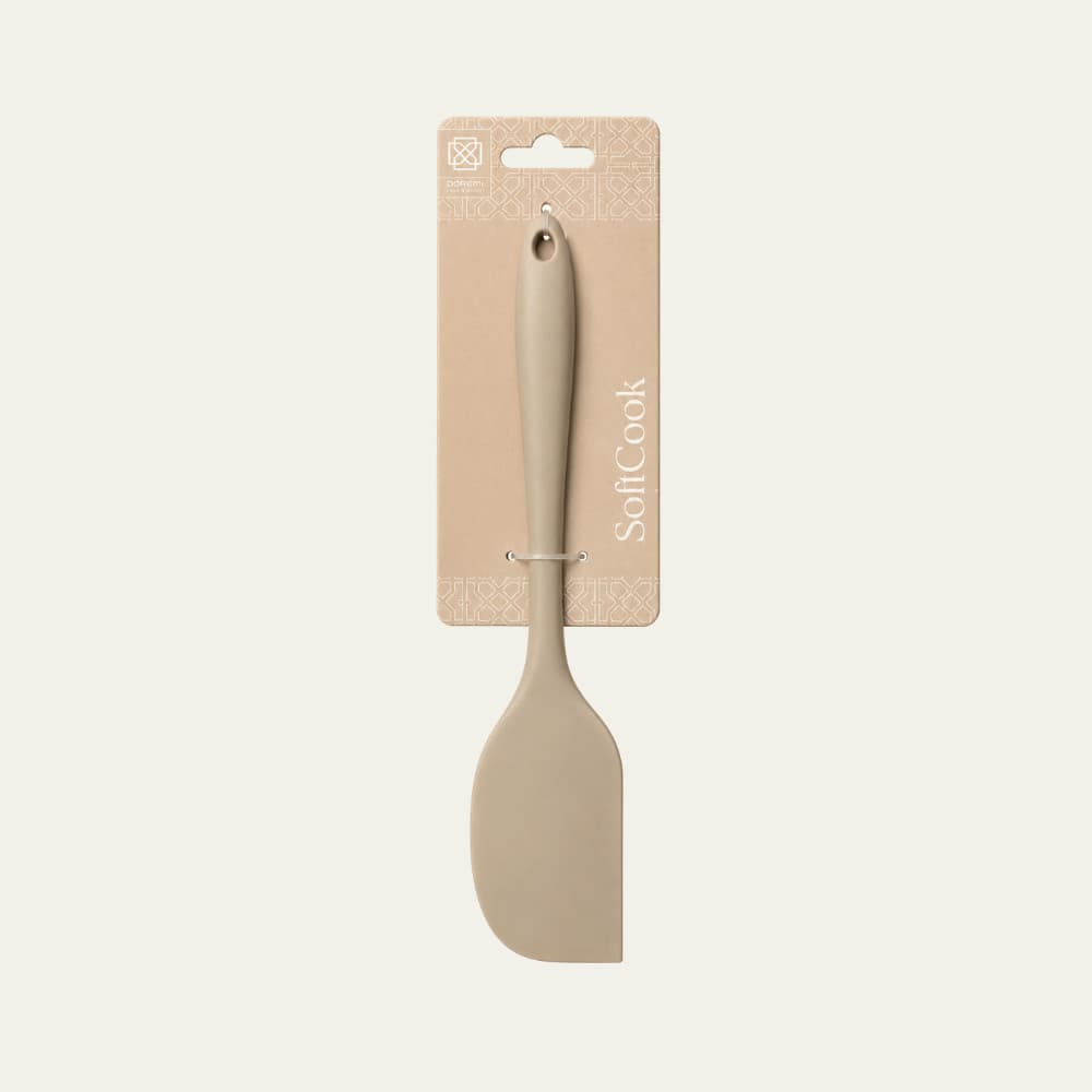 Utensílio de Cozinha Espátula Grande Silicone Bege - Doremi Casa e Decor