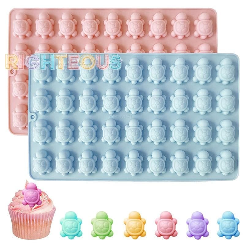 Molde de silicone para mini tartarugas Rightrous, adequado para chocolate, doces, cubos de gelo e fabricação de resina,