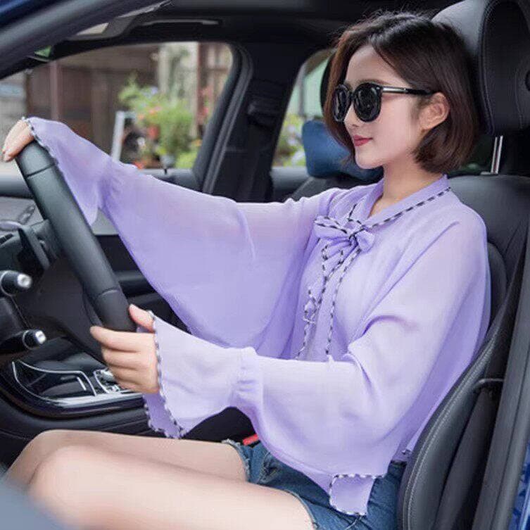 Verão equitação condução protetor solar xale senhoras moda elegante All-Match ar condicionado estilo fino moda respiraçã