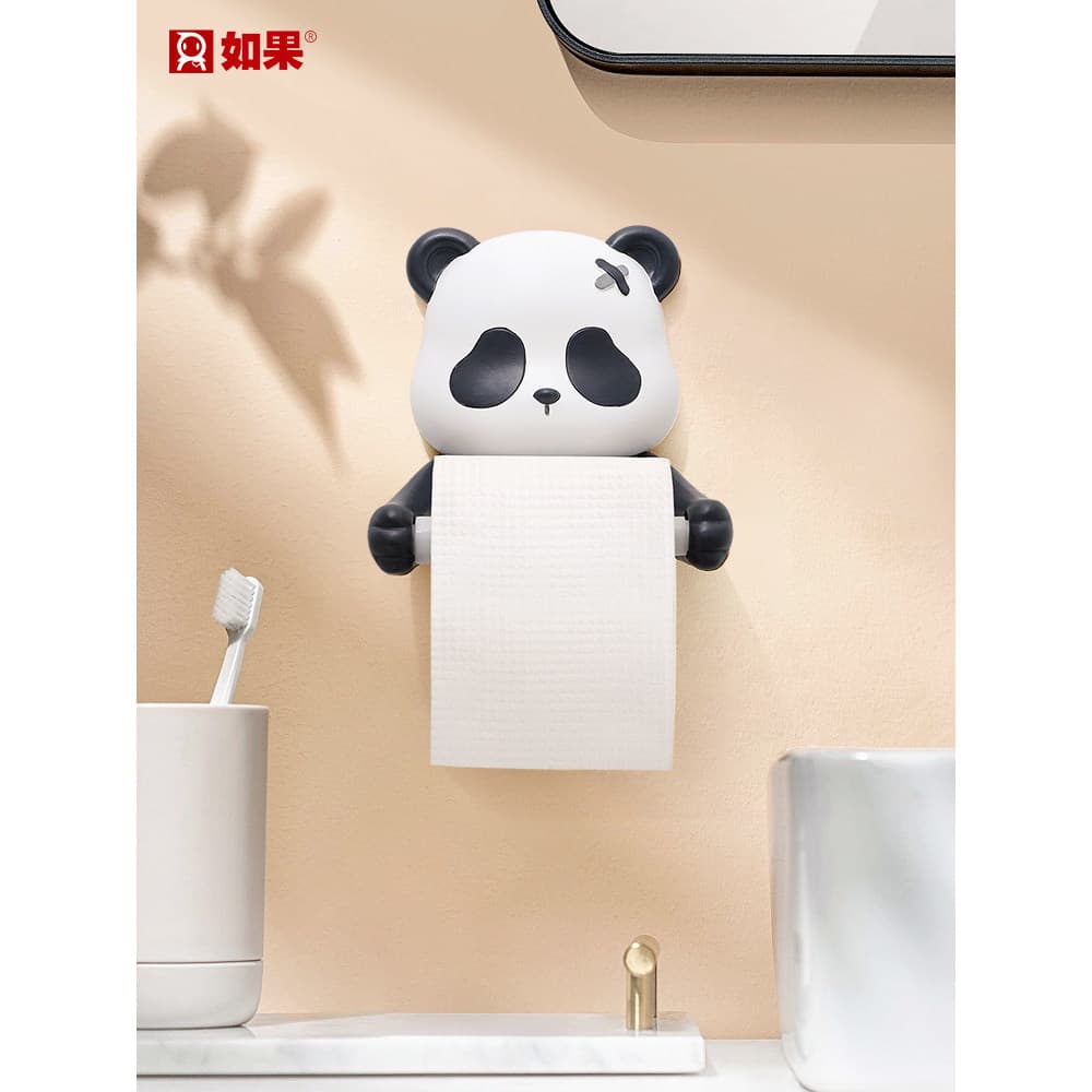 Panda caixa de tecido higiênico rolo tubo de papel suporte de tecido criativo bonito Rack de papel higiênico fixado na p