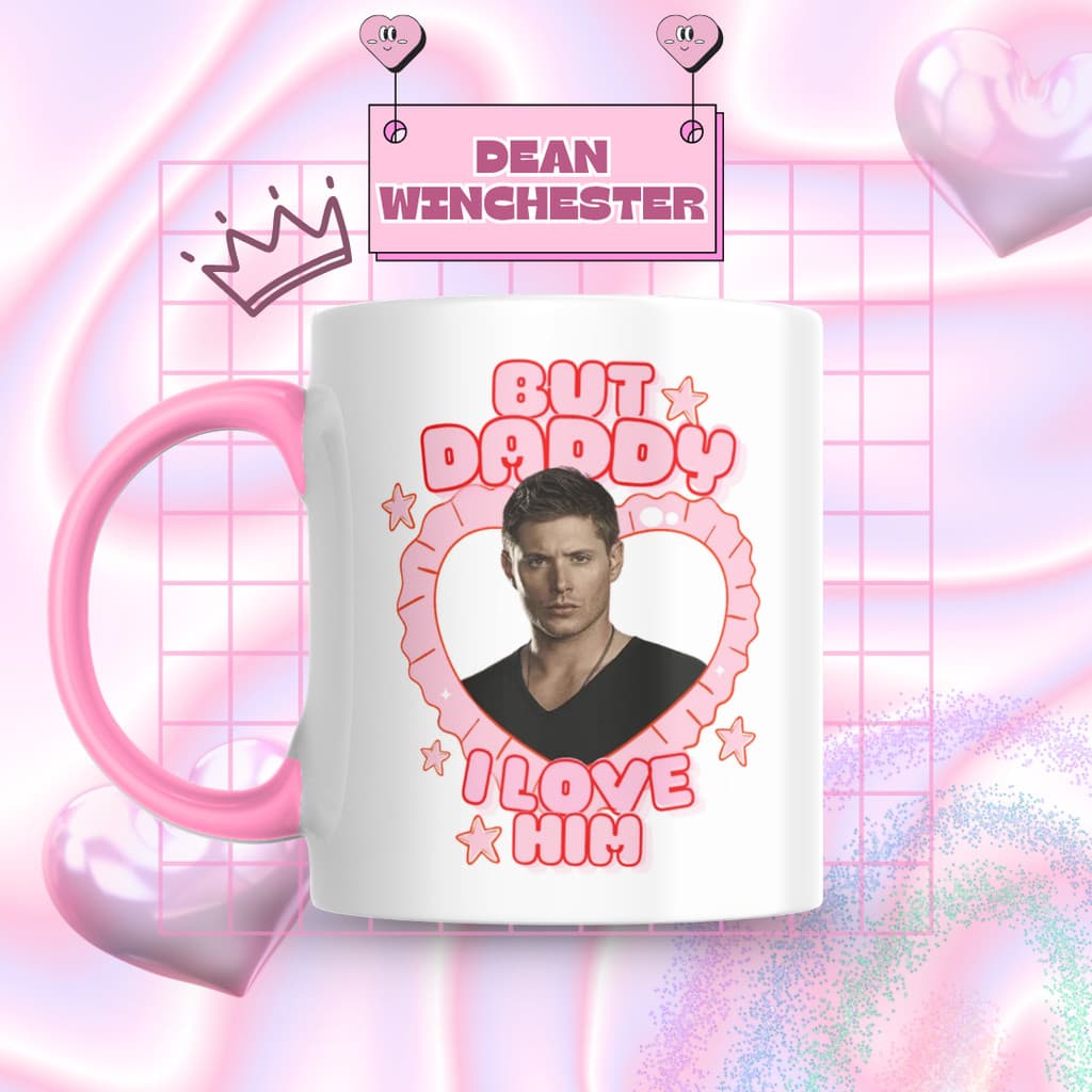 Caneca Xicara Porcelana 325ml Dean Winchester Supernatural Fã Personalizada Presente Decoração Casa