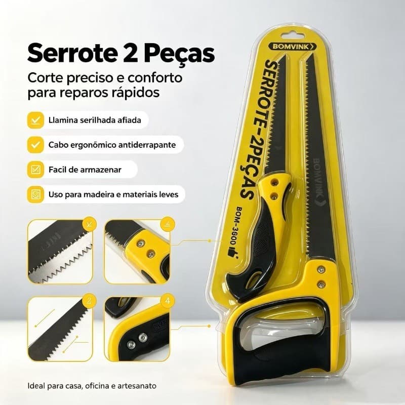 Serrote Profissional – Jogo com 2 Peças Resistentes e Afiadas