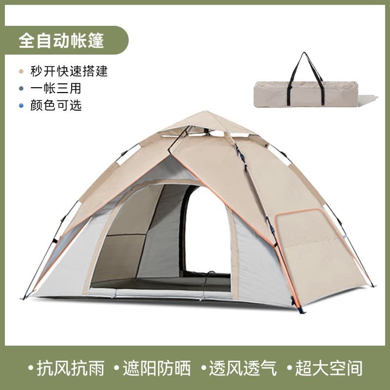Tenda ao ar livre automática de abertura rápida dupla 3 a 4 pessoas acampamento quente engrossado à prova de chuva ao ar